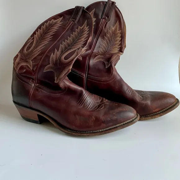 Boulet Vintage Leather Western Cowboy Boots Size 10.5