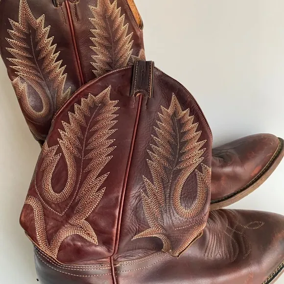 Boulet Vintage Leather Western Cowboy Boots Size 10.5