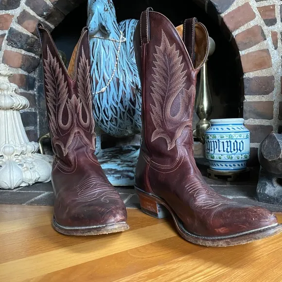 Boulet Vintage Leather Western Cowboy Boots Size 10.5