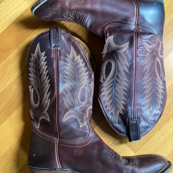 Boulet Vintage Leather Western Cowboy Boots Size 10.5