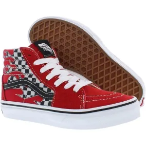 Boy's Sneakers Shoes Vans Wall Kids SK8-Hi Big Kid Sz 6.5 Reflect Flame Racing
