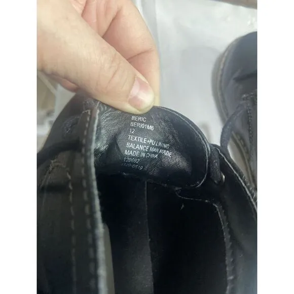 Boys Steve‎ Madden Chukka Black Leather Lace Up Ankle Boots-Size 12 Kids