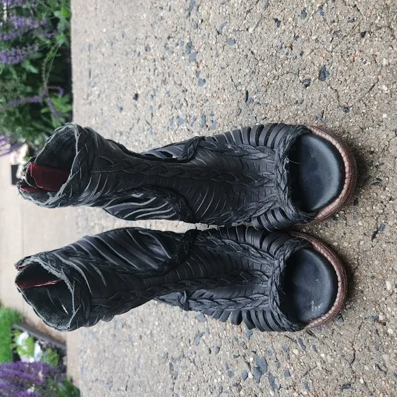 Braided Black Women's Ankle Boots