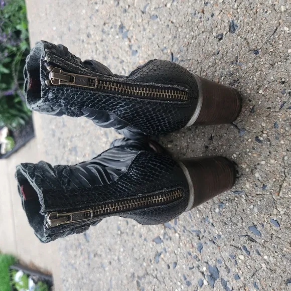 Braided Black Women's Ankle Boots