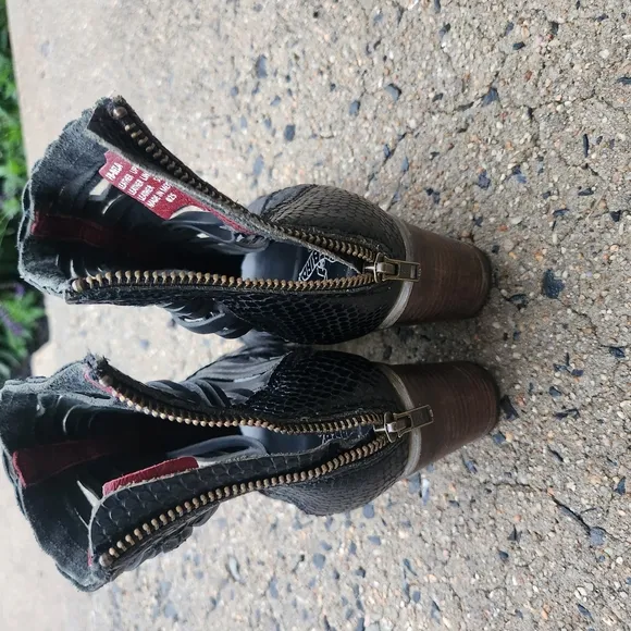 Braided Black Women's Ankle Boots