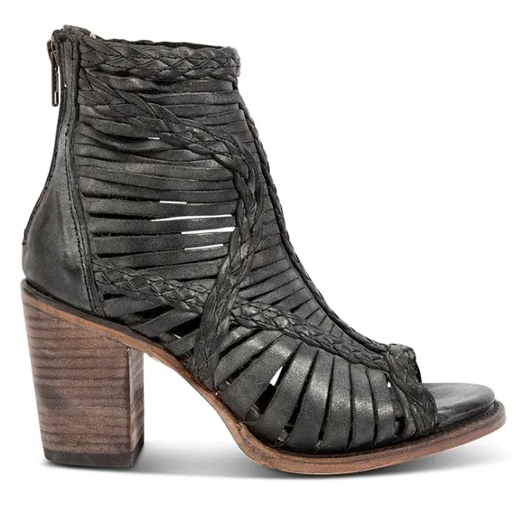 Braided Black Women's Ankle Boots