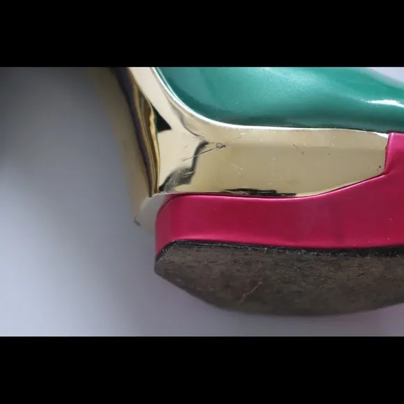 Brian Atwood Leonida Colorblock Heels Sz 7.5