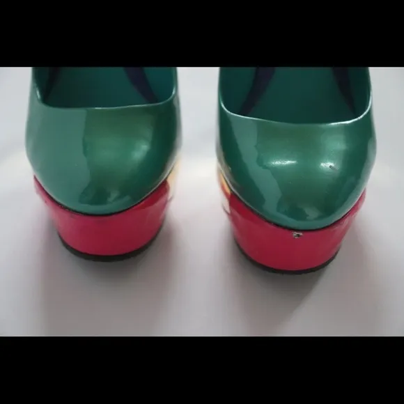Brian Atwood Leonida Colorblock Heels Sz 7.5