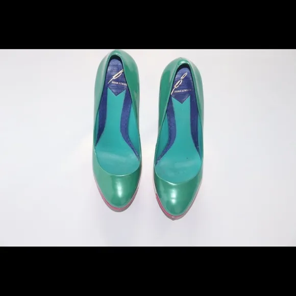 Brian Atwood Leonida Colorblock Heels Sz 7.5