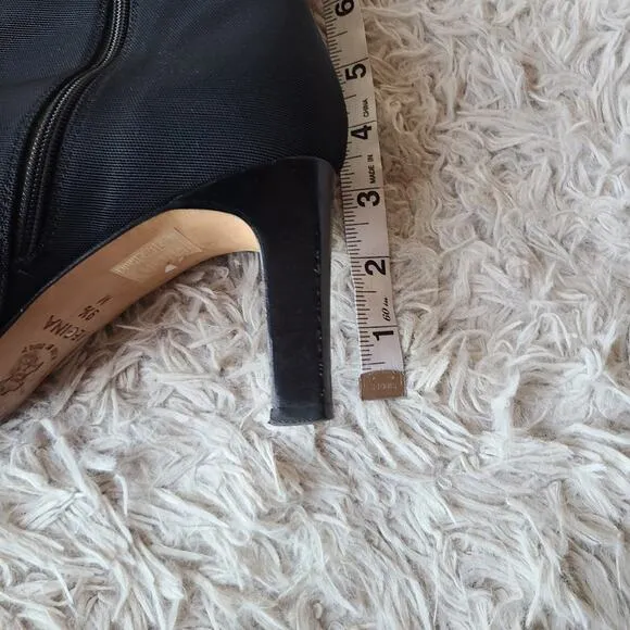 Brighton Regina Nylon/Leather Heel Boots Size 9.5