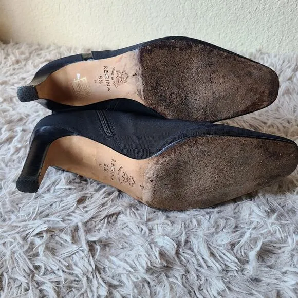 Brighton Regina Nylon/Leather Heel Boots Size 9.5