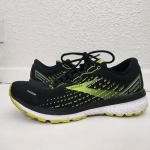 Brooks Ghost 13 Black Lime Green Running Shoes Men's Size 8.5