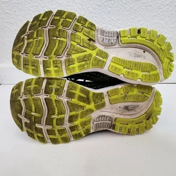 Brooks Ghost 13 Black Lime Green Running Shoes Men's Size 8.5