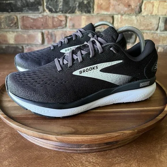Brooks Ghost 16 Shoes Womens Size 9.5 Wide Black Sneakers Road Running Shoes