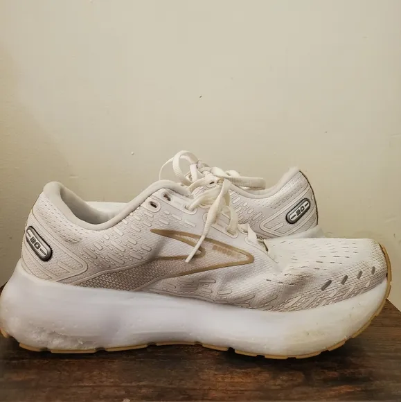 Brooks Glycerin 20 Running Shoes Size Womens 8.5 White/Khaki
