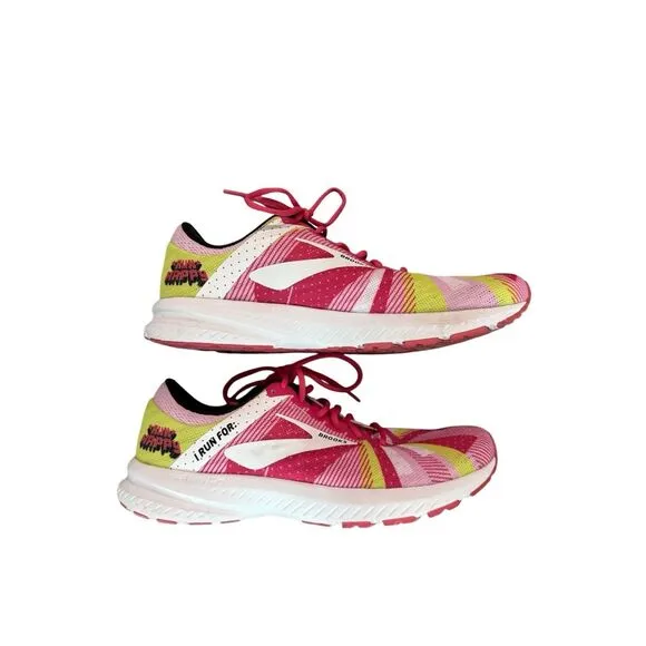 Brooks Launch 6 Run Happy Womens Pink White Limited Edition Running Shoes Sz 11