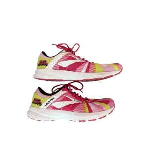 Brooks Launch 6 Run Happy Womens Pink White Limited Edition Running Shoes Sz 11