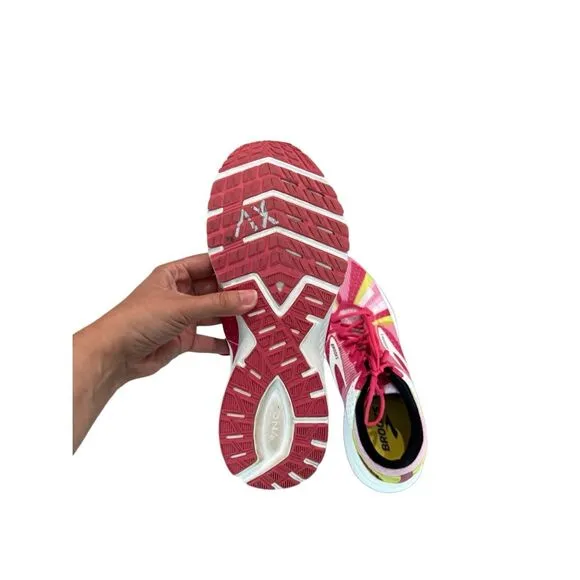 Brooks Launch 6 Run Happy Womens Pink White Limited Edition Running Shoes Sz 11
