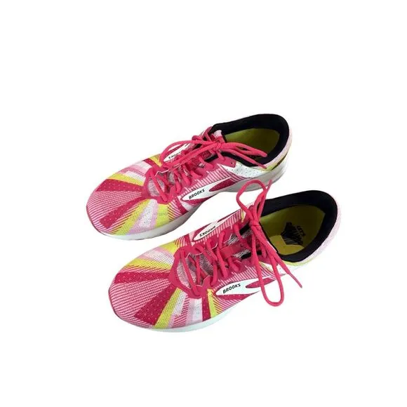 Brooks Launch 6 Run Happy Womens Pink White Limited Edition Running Shoes Sz 11