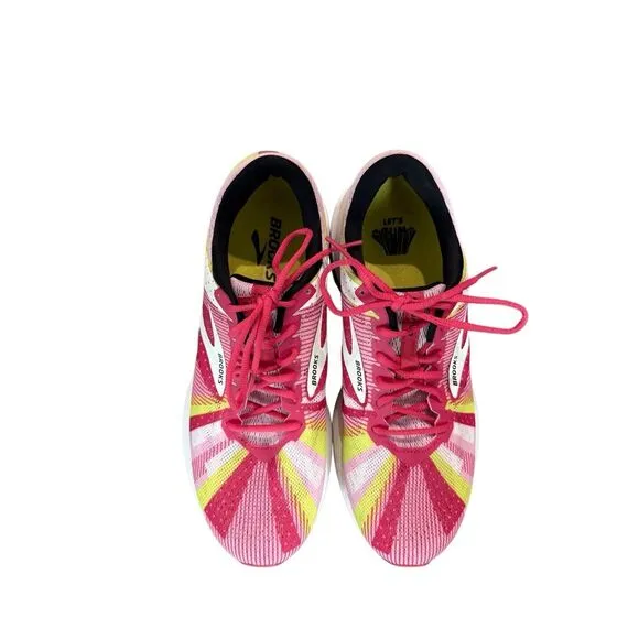 Brooks Launch 6 Run Happy Womens Pink White Limited Edition Running Shoes Sz 11
