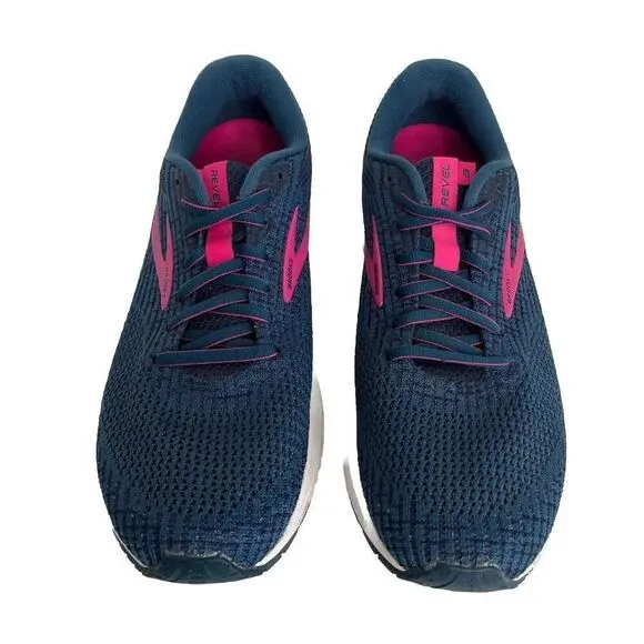 Brooks Womens Revel 3 1203021B490 Blue Pink Running Shoes Sneakers Size 10 B