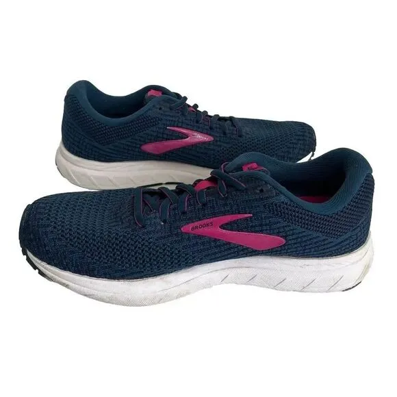 Brooks Womens Revel 3 1203021B490 Blue Pink Running Shoes Sneakers Size 10 B