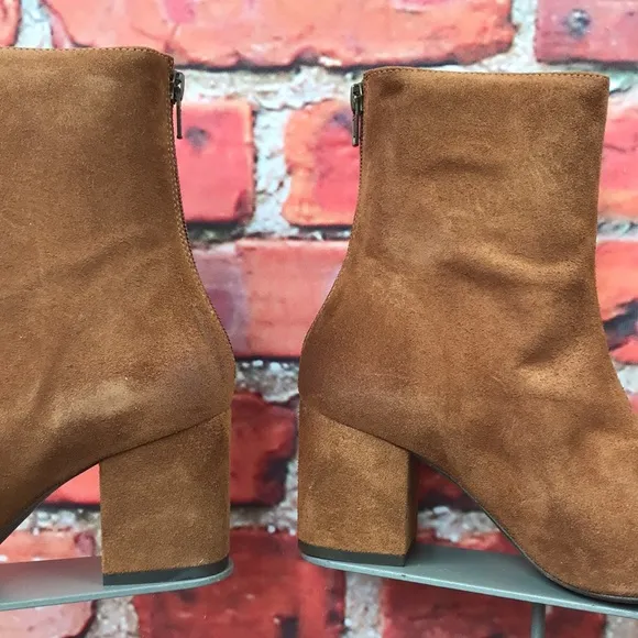 Brown Suede Free People Cecile Ankle Boot in Tobacco