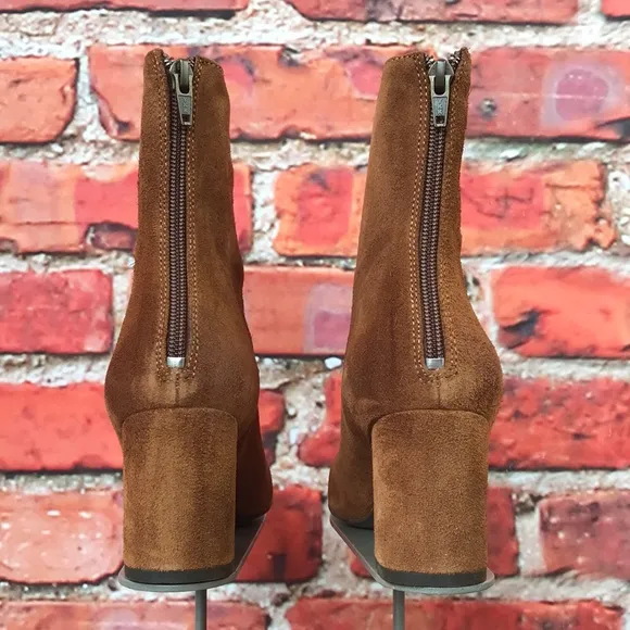 Brown Suede Free People Cecile Ankle Boot in Tobacco