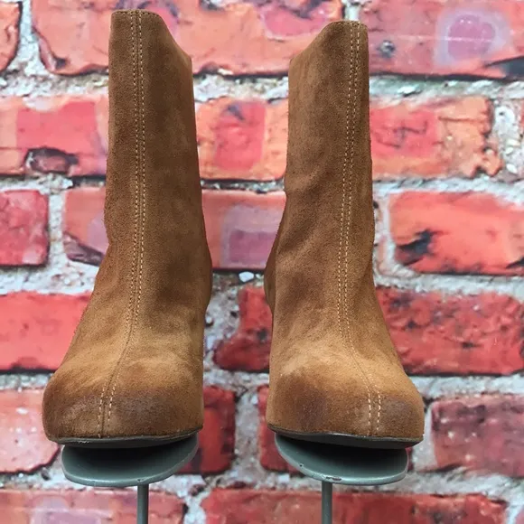 Brown Suede Free People Cecile Ankle Boot in Tobacco
