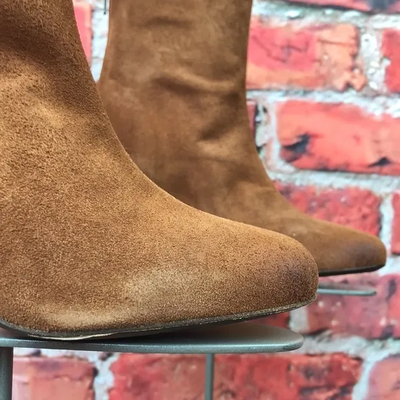 Brown Suede Free People Cecile Ankle Boot in Tobacco