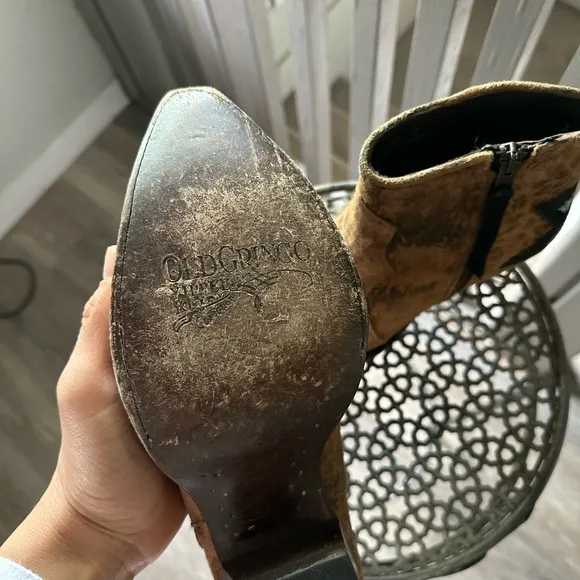 Brown Western Leopard Print Ankle Boots
