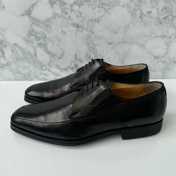 Bruno Magli Ranuncolo Men's Black Leather Lace Up Derby Shoes Size 10.5 M