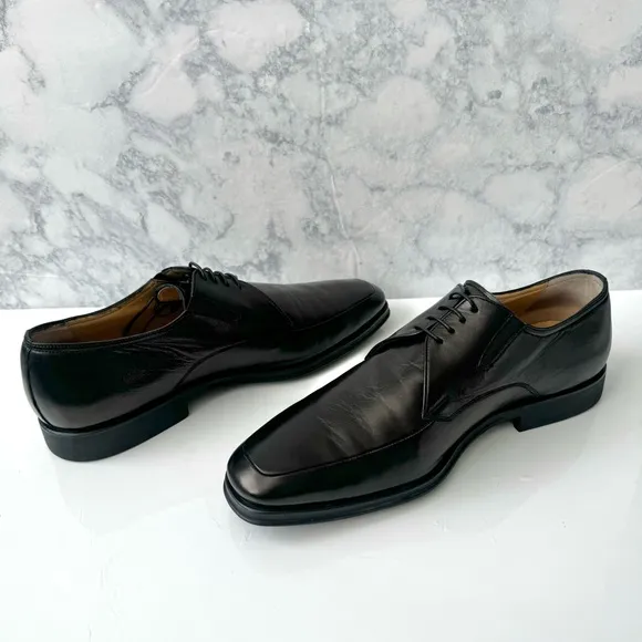 Bruno Magli Ranuncolo Men's Black Leather Lace Up Derby Shoes Size 10.5 M