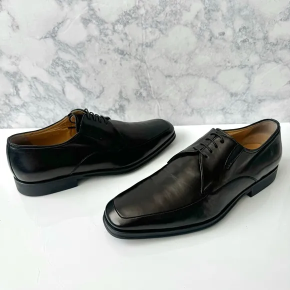 Bruno Magli Ranuncolo Men's Black Leather Lace Up Derby Shoes Size 10.5 M