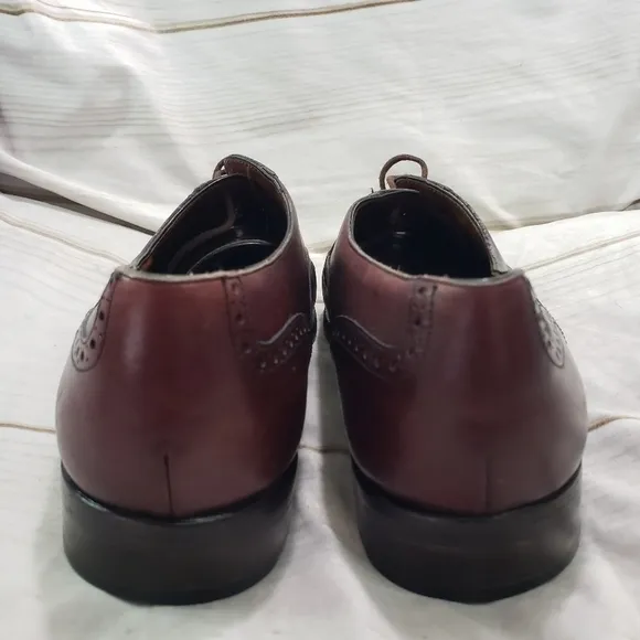 Bruno Magli Ruben Cap Toe Oxford Shoes Mens 11.5 Burgandy Mahogany Leather Lace
