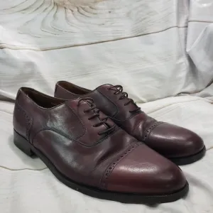 Bruno Magli Ruben Cap Toe Oxford Shoes Mens 11.5 Burgandy Mahogany Leather Lace