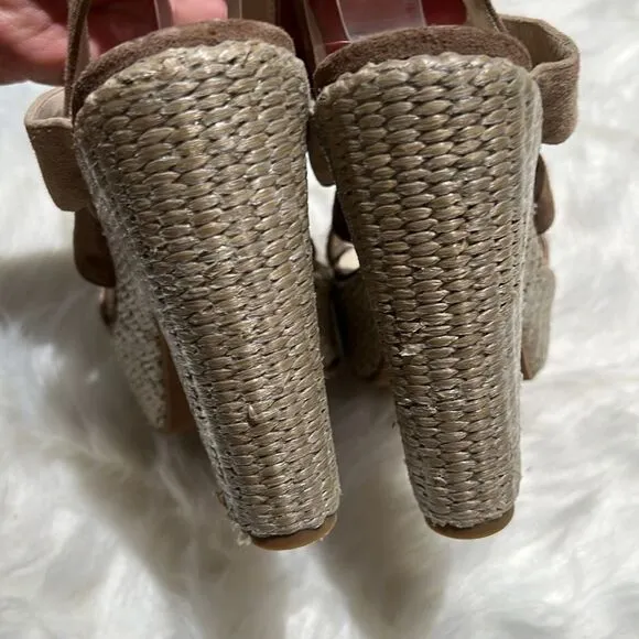 Brunomagli Leopard Calf Fur Platform Heels Size 37/6-6.5US.  B83