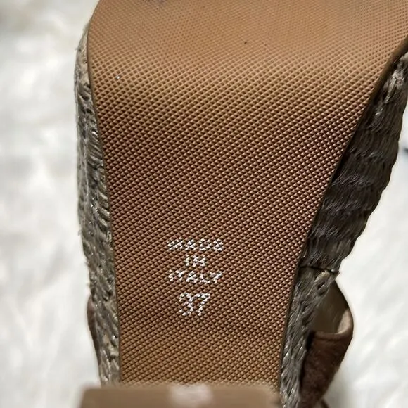Brunomagli Leopard Calf Fur Platform Heels Size 37/6-6.5US.  B83