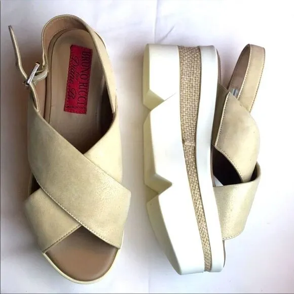 Bruno Ricci for Diane B. platform sandals.…