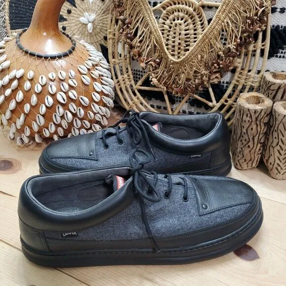 Camper Mens 13/46 RUNNER UP '80s Silhouette Oxfords Lace Up Leather Textile Gray
