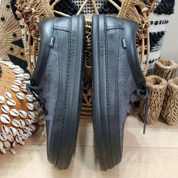 Camper Mens 13/46 RUNNER UP '80s Silhouette Oxfords Lace Up Leather Textile Gray