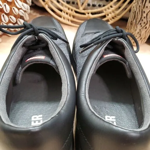 Camper Mens 13/46 RUNNER UP '80s Silhouette Oxfords Lace Up Leather Textile Gray