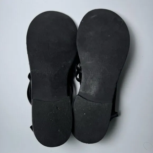 Canto de’ Ricci Leather Sandals Womens 39 Black Strappy Boho Preppy Goblin Chic