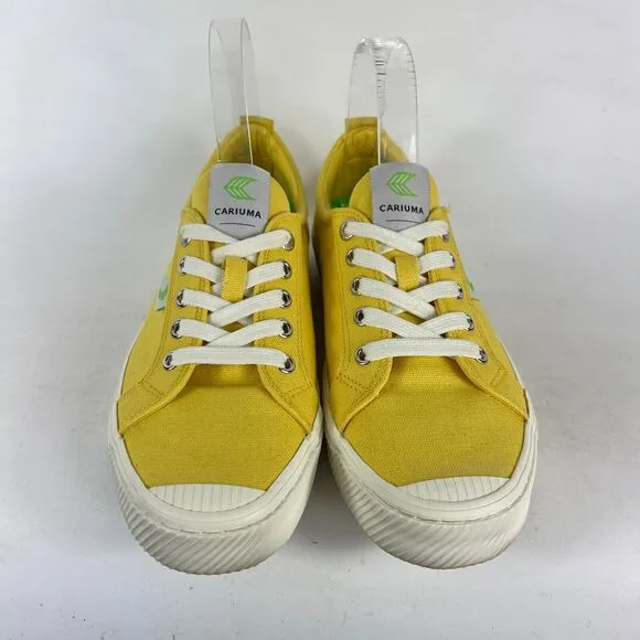 Cariuma Sneakers Women's 8.5 Yellow Lace Up Low Top Athletic Running Shoes