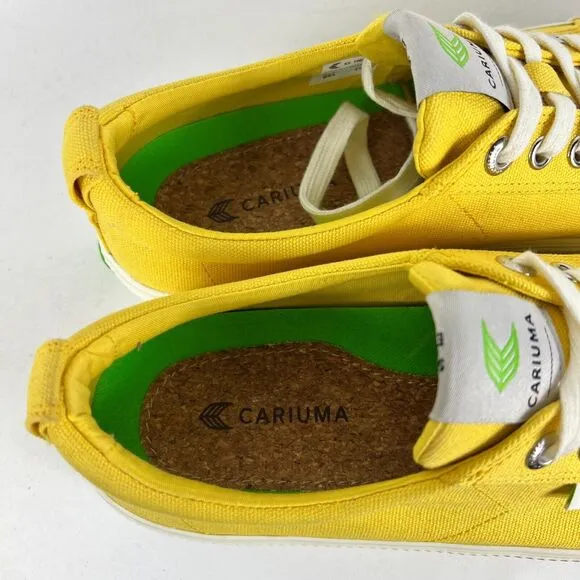 Cariuma Sneakers Women's 8.5 Yellow Lace Up Low Top Athletic Running Shoes