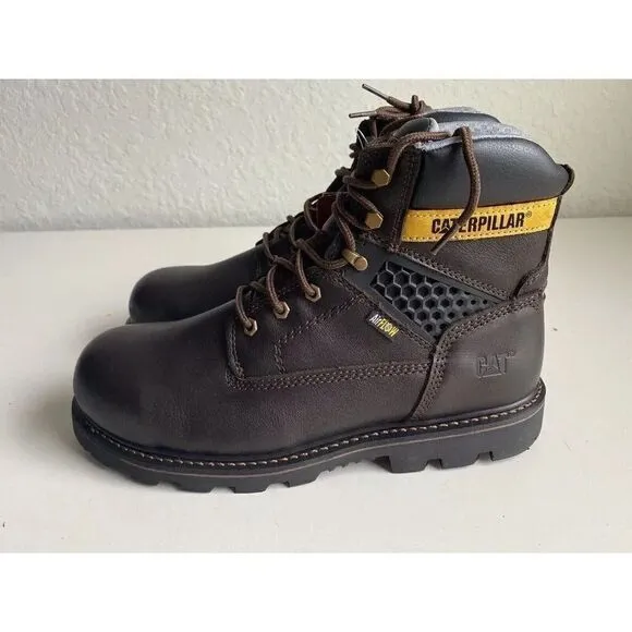 Caterpillar Work Boots Men’s 12 M Steel Toe Ankle Top Lace Up F2413-18 Brown NEW