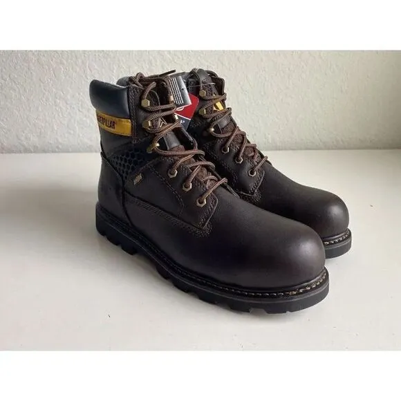Caterpillar Work Boots Men’s 12 M Steel Toe Ankle Top Lace Up F2413-18 Brown NEW