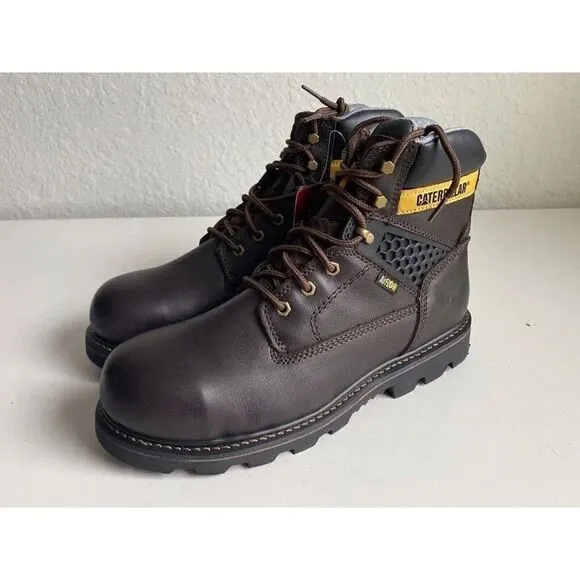 Caterpillar Work Boots Men’s 12 M Steel Toe Ankle Top Lace Up F2413-18 Brown NEW