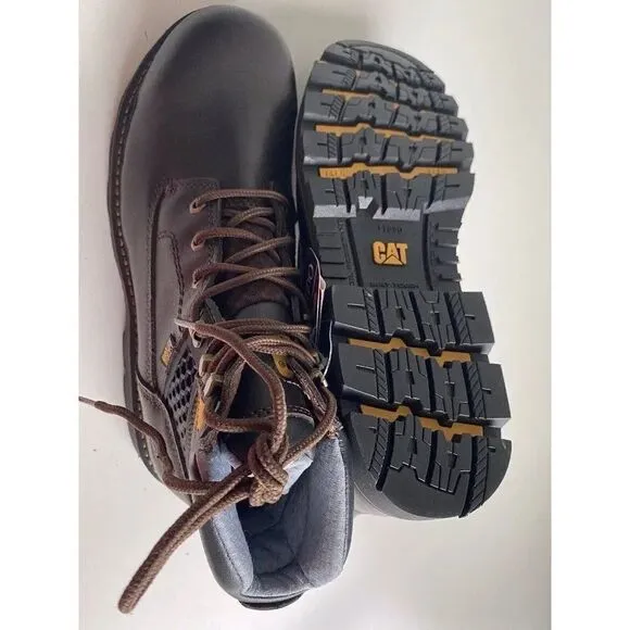 Caterpillar Work Boots Men’s 12 M Steel Toe Ankle Top Lace Up F2413-18 Brown NEW