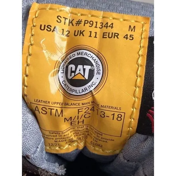 Caterpillar Work Boots Men’s 12 M Steel Toe Ankle Top Lace Up F2413-18 Brown NEW